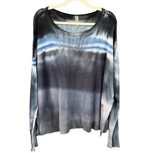 A6 Match Marika Charles Phly-Dye Tie Dye Modal Cotton Sweater Blue Grey OS